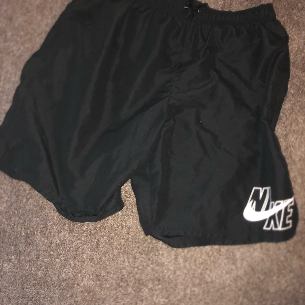 Nike Black Shorts with White Swoosh Logo